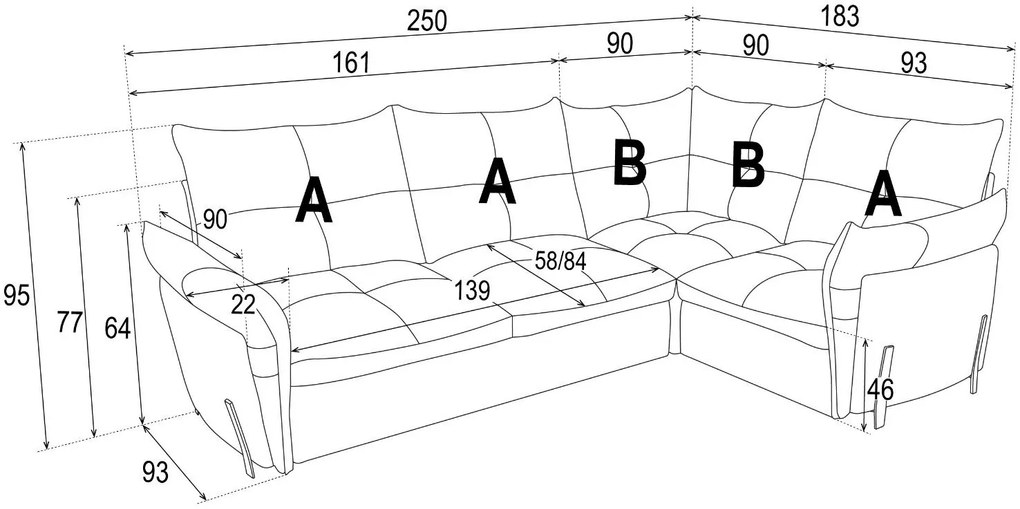Ъглов диван Mallory Mini