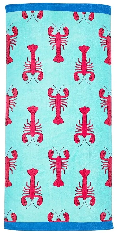Синя памучна плажна кърпа 76x160 cm Lobster – Catherine Lansfield