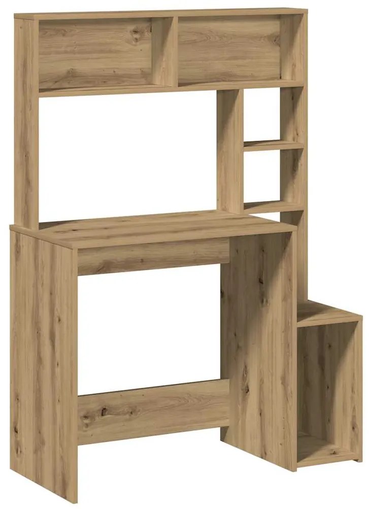 860444 vidaXL Бюро с рафтове, дъб артизан, 100x45x140 см, инженерно дърво