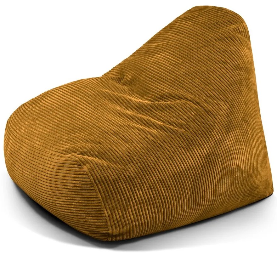 Пуф от рипсено кадифе в цвят горчица Snug 100 – SLOWDOWN