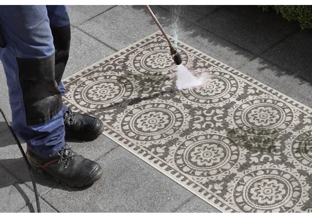 Сив и кремав килим на открито , 80 x 250 cm Jardin - NORTHRUGS