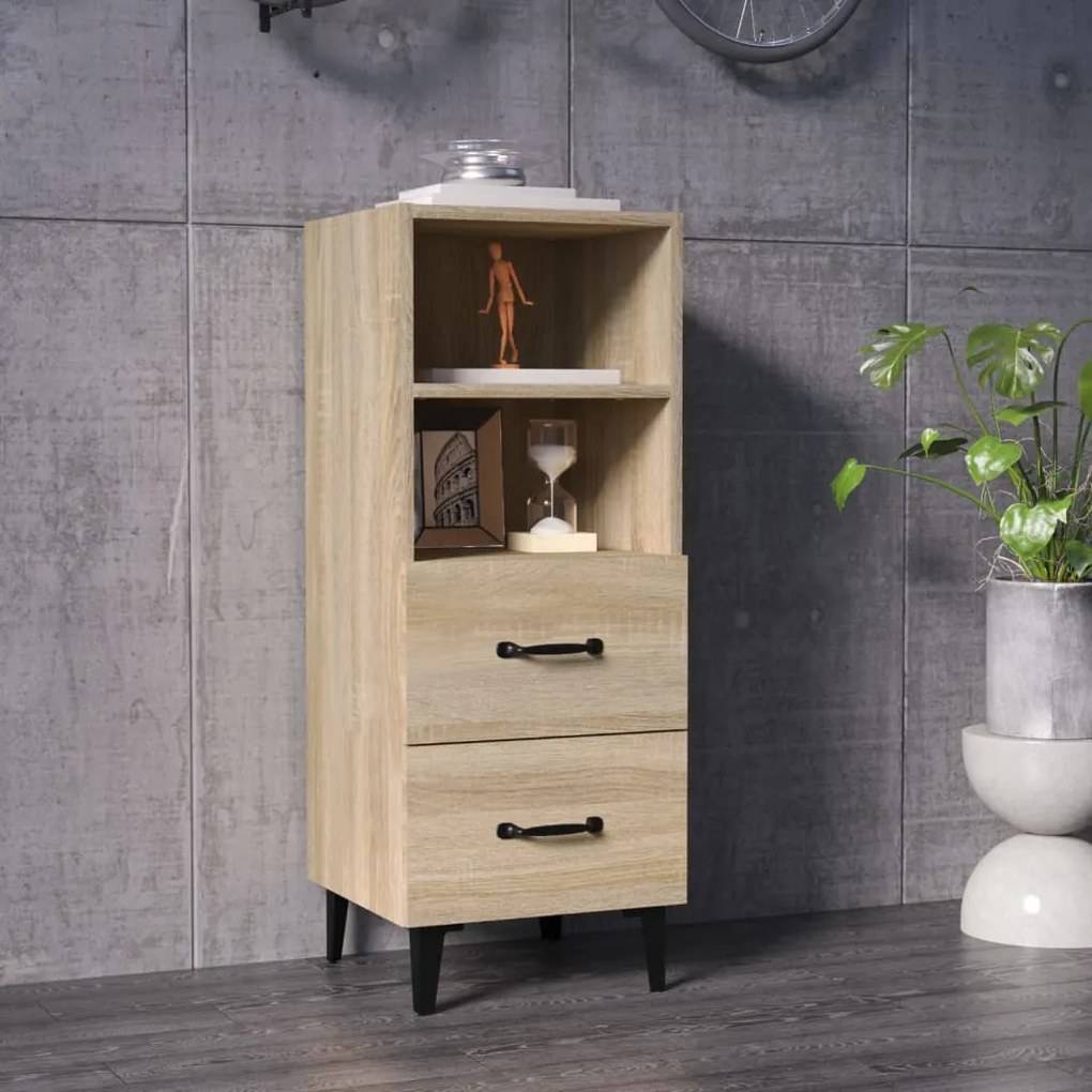 812369 vidaXL 812369  Сайдборд, дъб сонома, 34,5x34x90 см, инженерно дърво