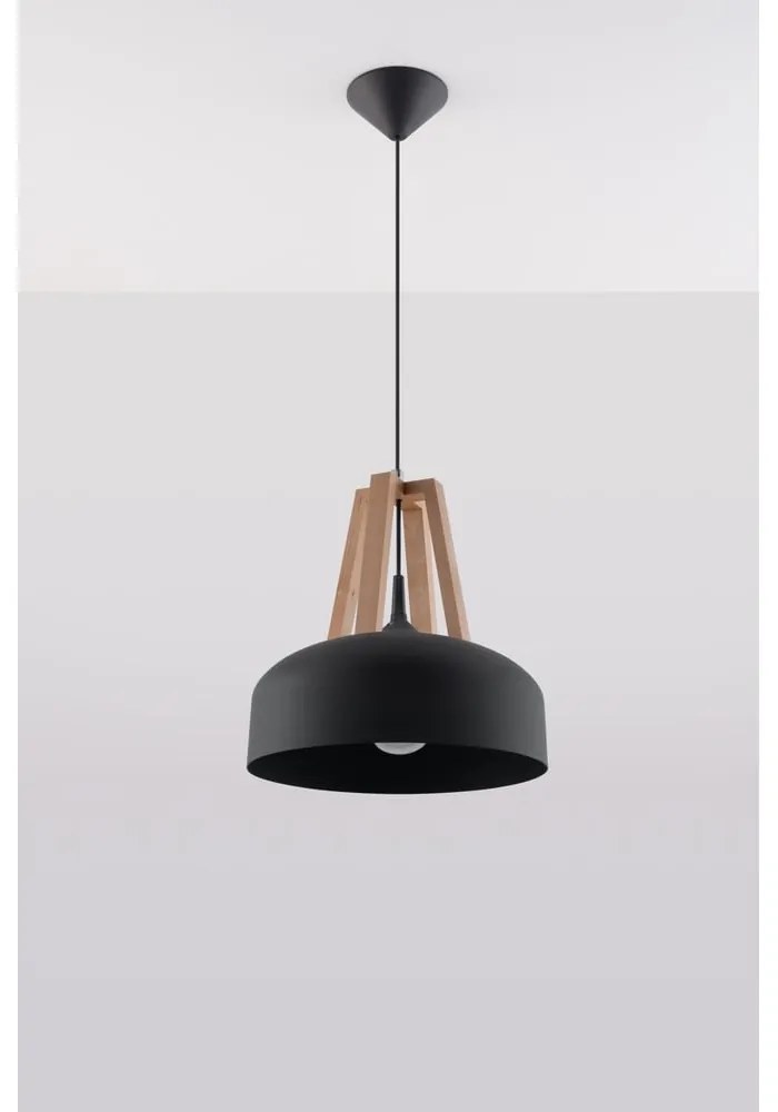Висящо осветително тяло в черно и бежово Olla - Sollux