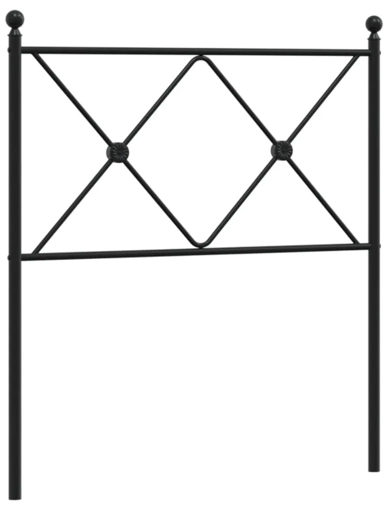 376528 vidaXL Метална резервна табла за легло, черна, 75 см