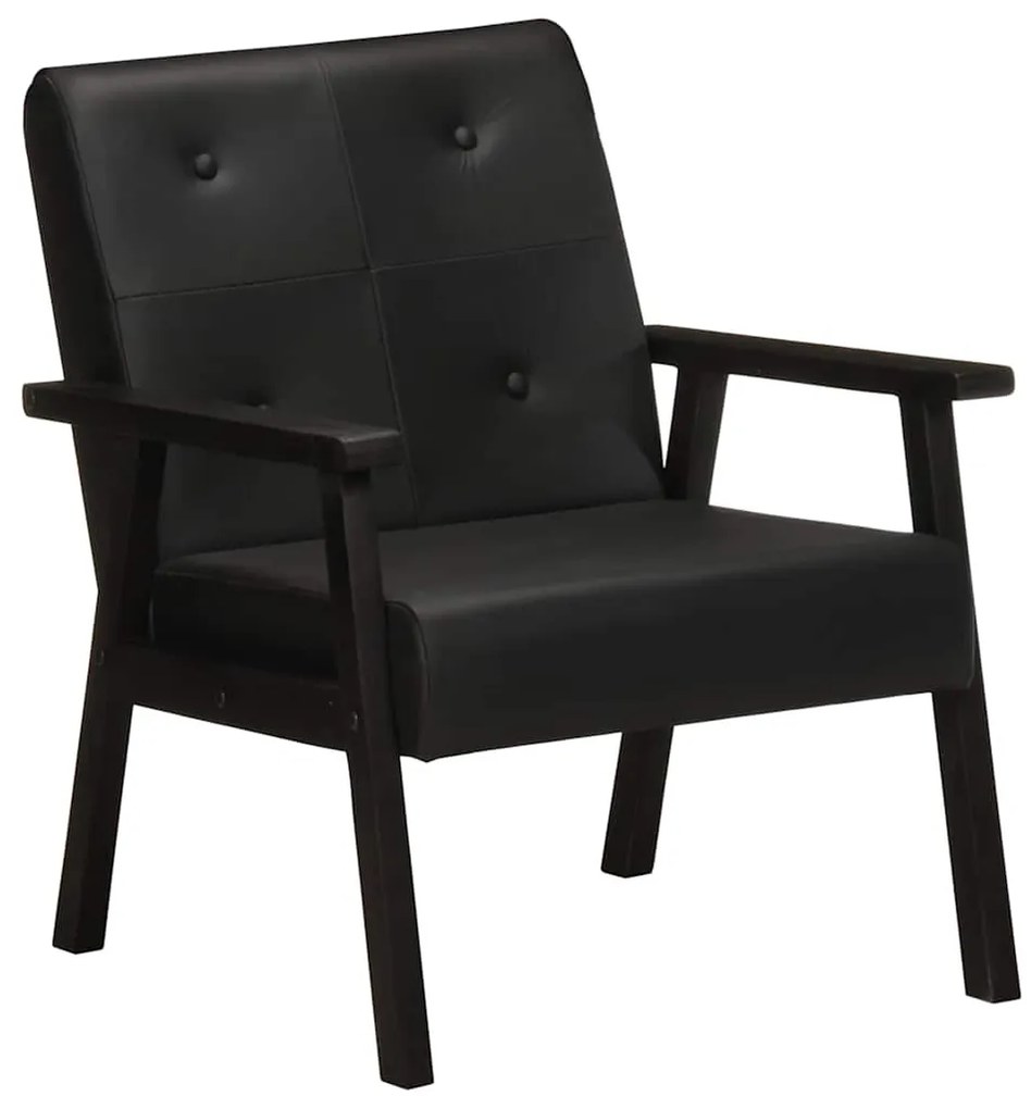 247642 vidaXL Фотьойл, черен, естествена кожа