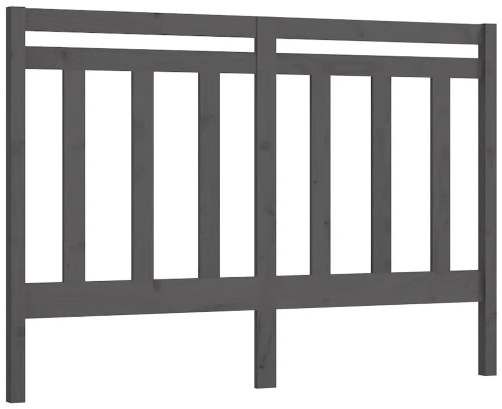 817782 vidaXL Горна табла за легло, сива, 126x4x100 см, бор масив