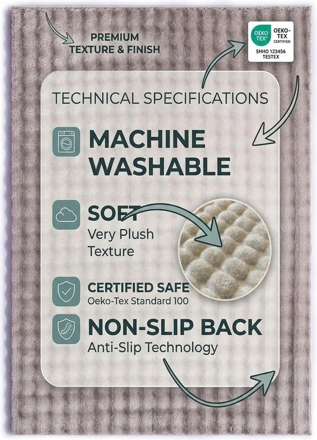 Бежов килим подходящ за пране 120x170 cm Bubble Emarald – Mila Home