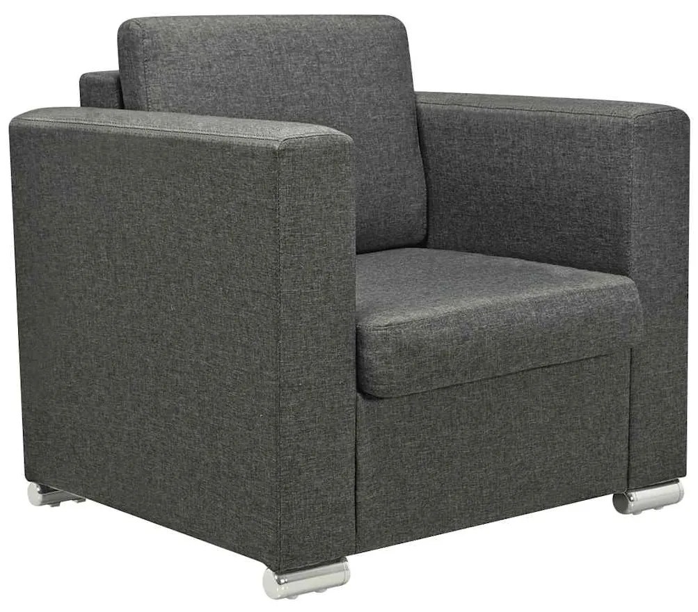 243582 vidaXL Фотьойл, тъмносив, текстил