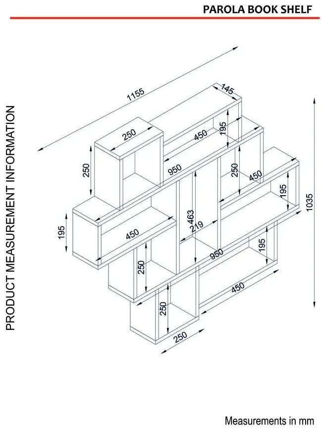 Бял стенен рафт Parola - Tera Home