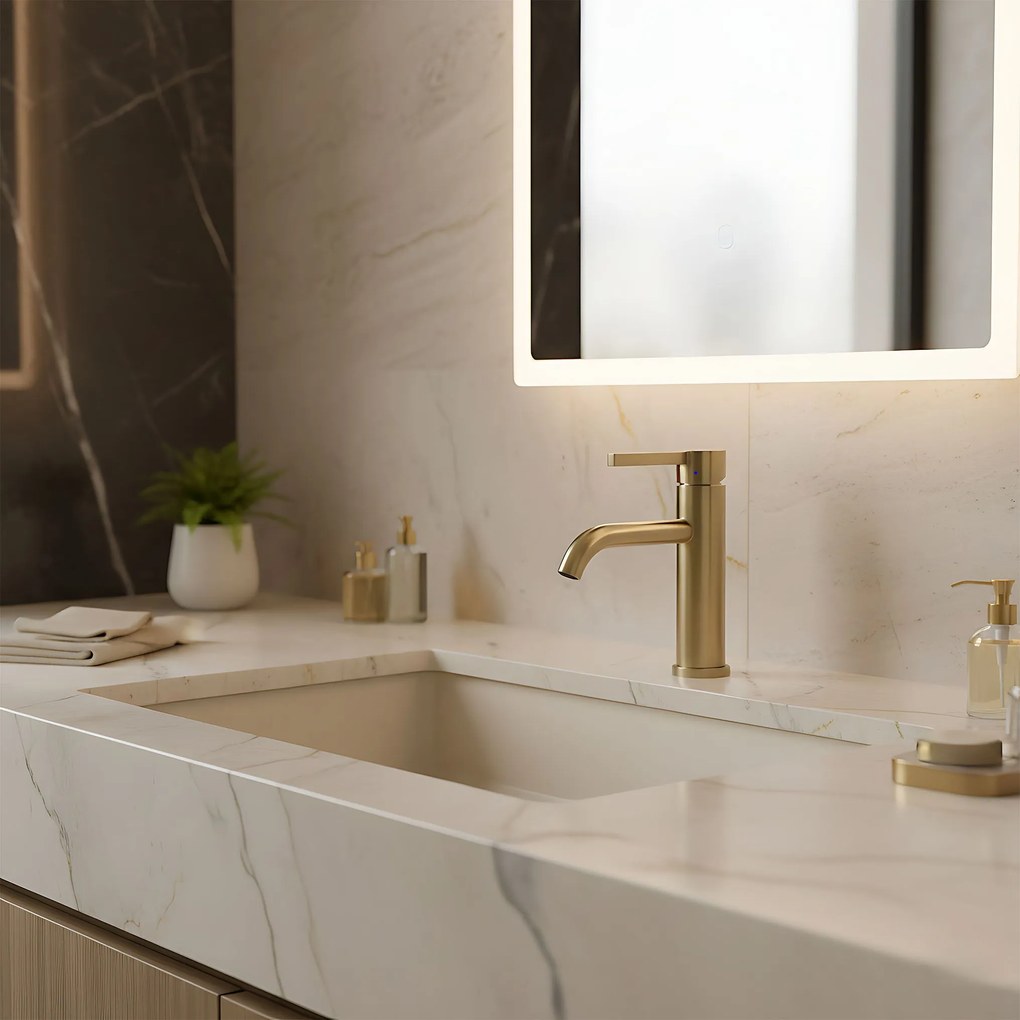 Смесител за мивка Rea Foster Gold Brush Low