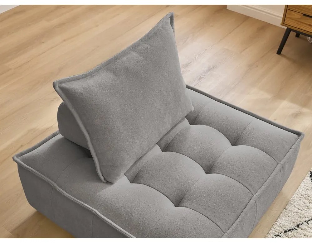 Светлосиво шенилово кресло Elisa – Bobochic Paris