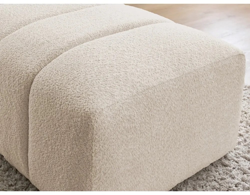 Бежова табуретка от прежда с примки от букле Annecy – Bobochic Paris