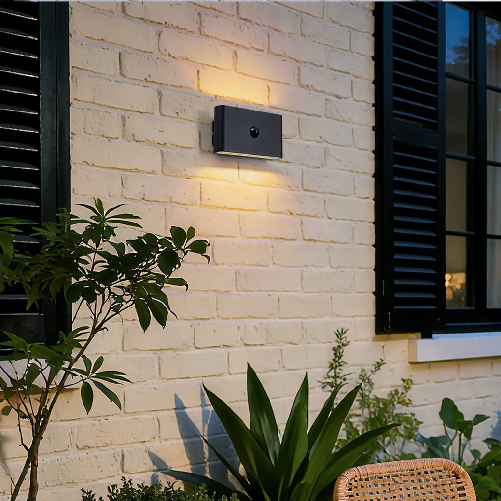 Стенна лампа черна 4-степенен сензор магнитна вкл. LED акумулаторна - Batt