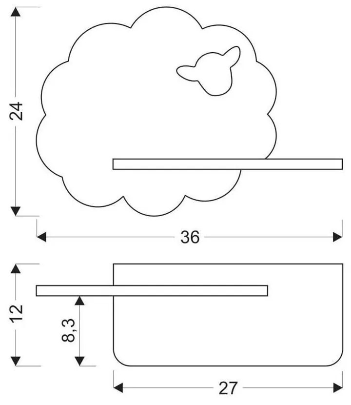 Черно детско осветително тяло Sheep - Candellux Lighting