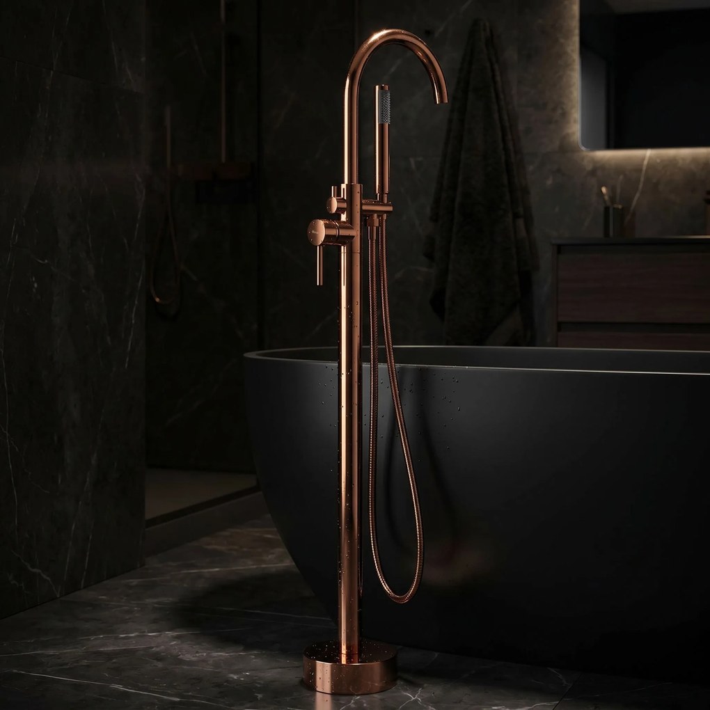 Cмесител-свободно стоящ  Rea Lungo Copper