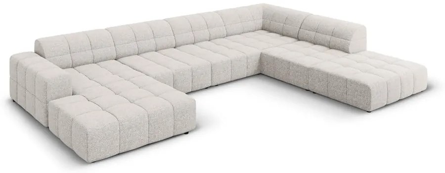 Светлосив ъглов диван (десен ъгъл/"U") Chicago - Cosmopolitan Design