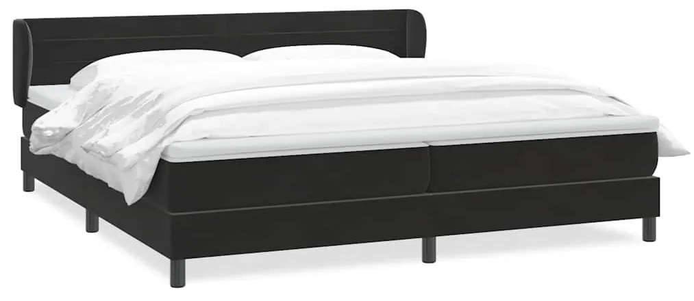 3317663 vidaXL Боксспринг легло с матраци, черно, 180x220 см, кадифе