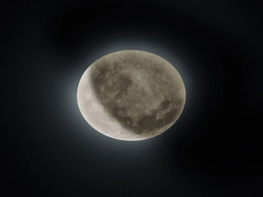 Светлосива LED детска лампа за таван с абажур от акрилно стъкло ø 40 cm Lunar – Trio