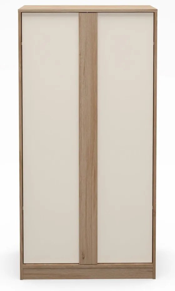 Кремаво-естествен гардероб от декор от дъб 90x180x53 cm Dennis – Marckeric