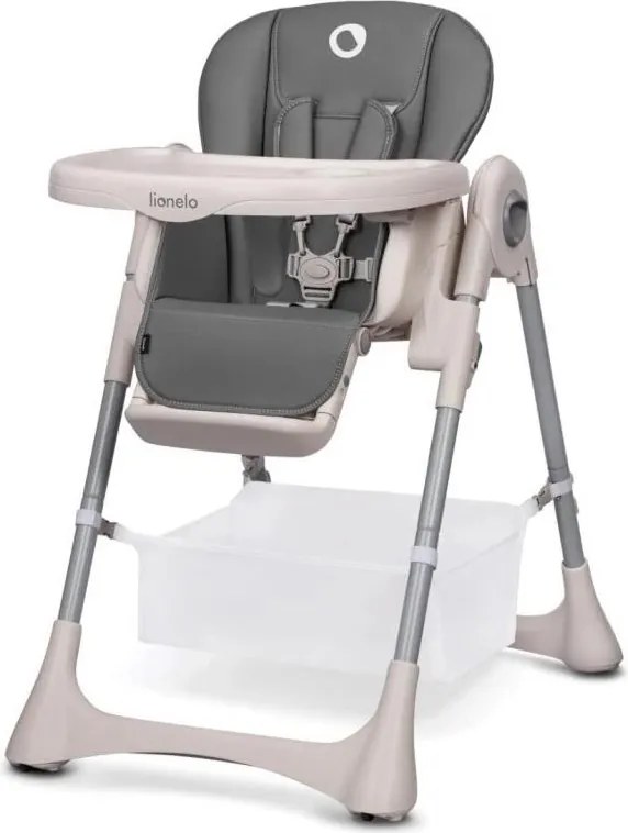 Lionelo - Детски стол за хранене ZANNA, сив