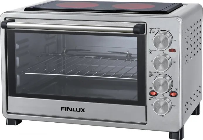 Втора ръка: Готварска печка с керамичен плот Finlux FCO-42SRL, 42 l, Съвместна работа на котлони и фурна, Конвекция, Шиш, Инокс