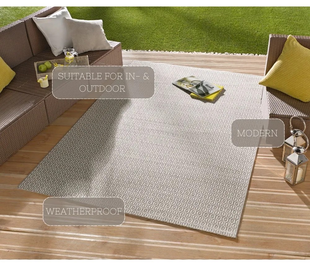 Сив килим за открито , 80 x 150 cm Coin - NORTHRUGS