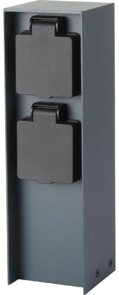 Brilagi - Екстериорен стълб с контакти PILLAR 2Z SCHUKO 230V IP44 антрацит