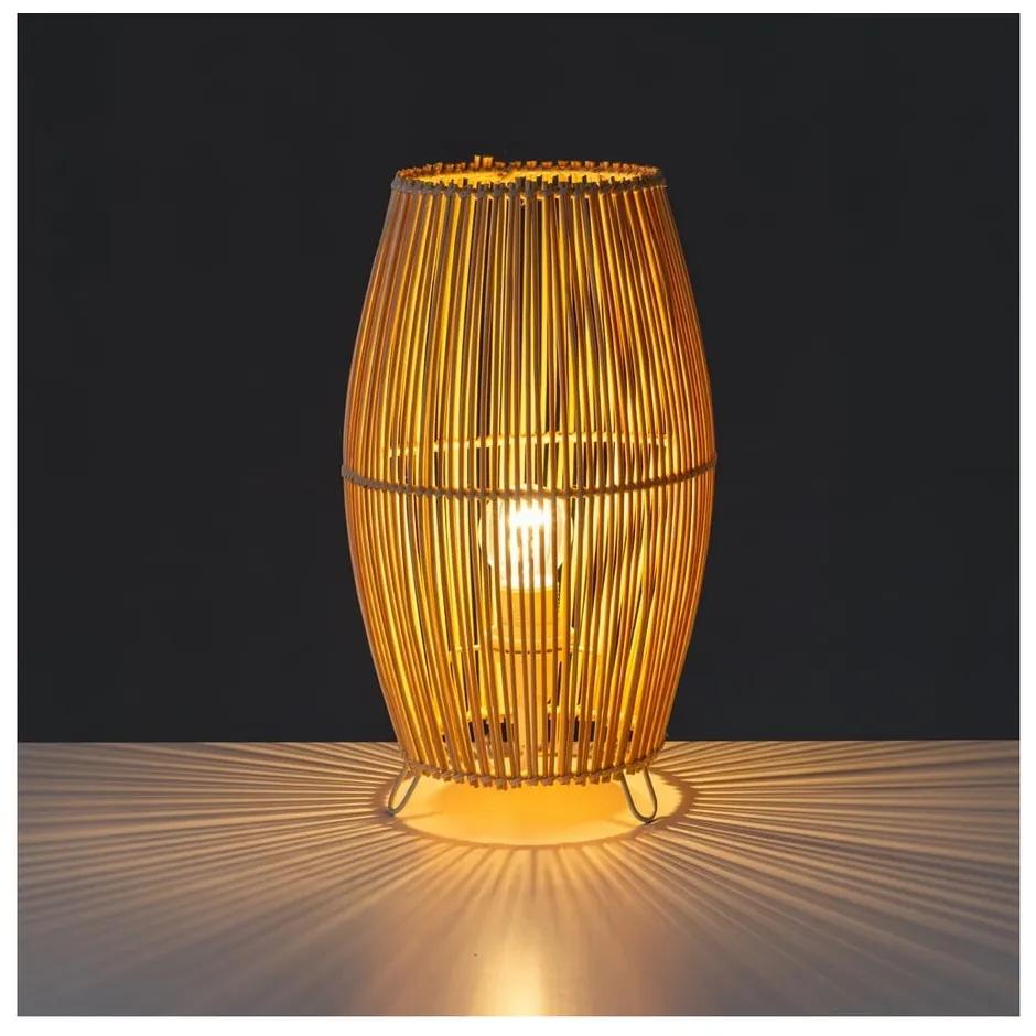 Бамбукова настолна лампа в естествен цвят с бамбуков абажур (височина 29 см) Natural Way - Casa Selección