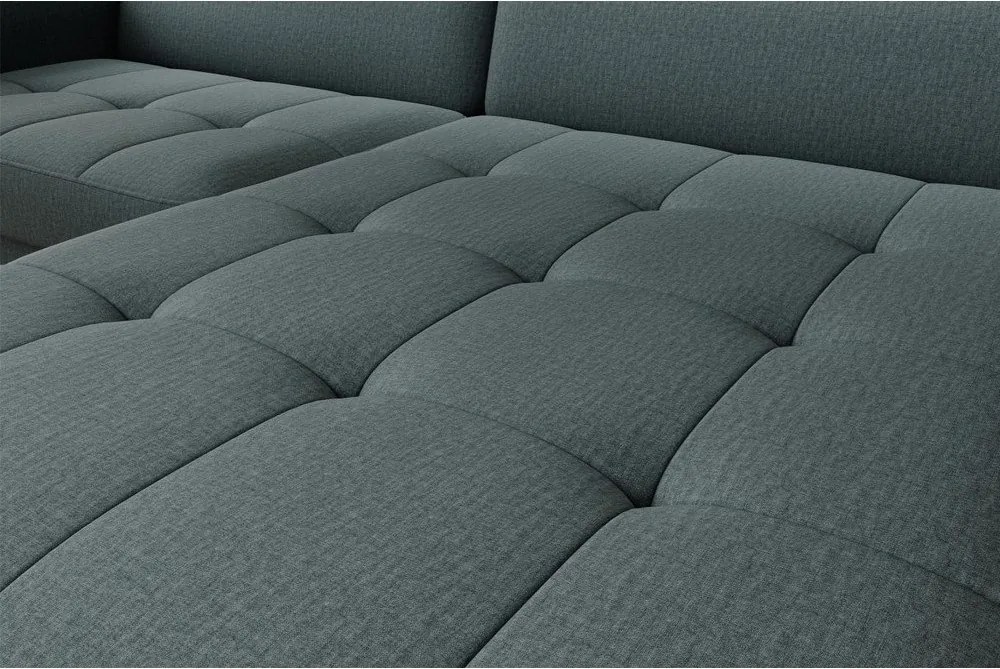 Сиво-зелен кадифен разтегателен ъглов диван с място за съхранение (десен ъгъл) Gomsi – ELTAP