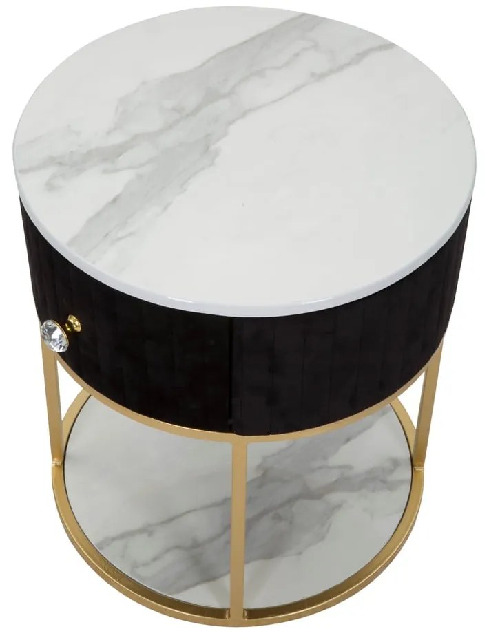 Нощно шкафче в черно и златно Montpellier - Mauro Ferretti