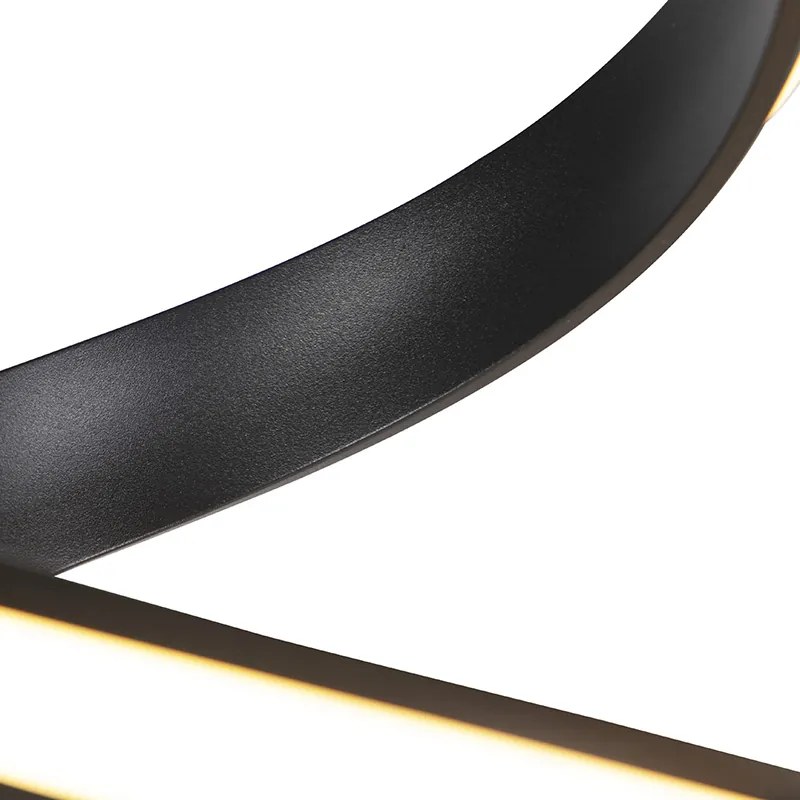 Дизайнерска подова лампа черна с LED и димер - Twisted