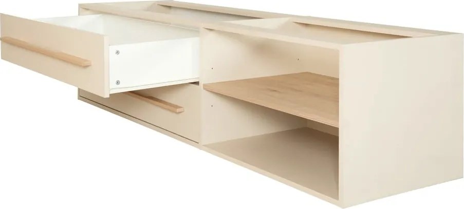 Бежово детско легло 90x200 cm с място за съхранение без ламелно дъно Captain – Roba