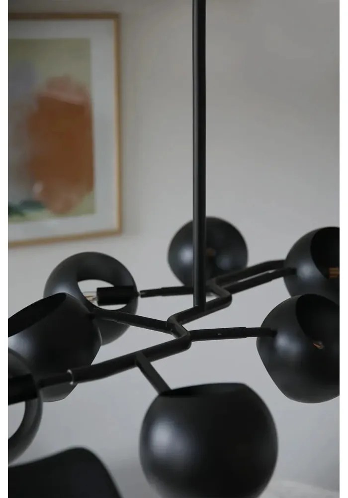 Черно висящо осветително тяло с метален абажур Edgar – Markslöjd