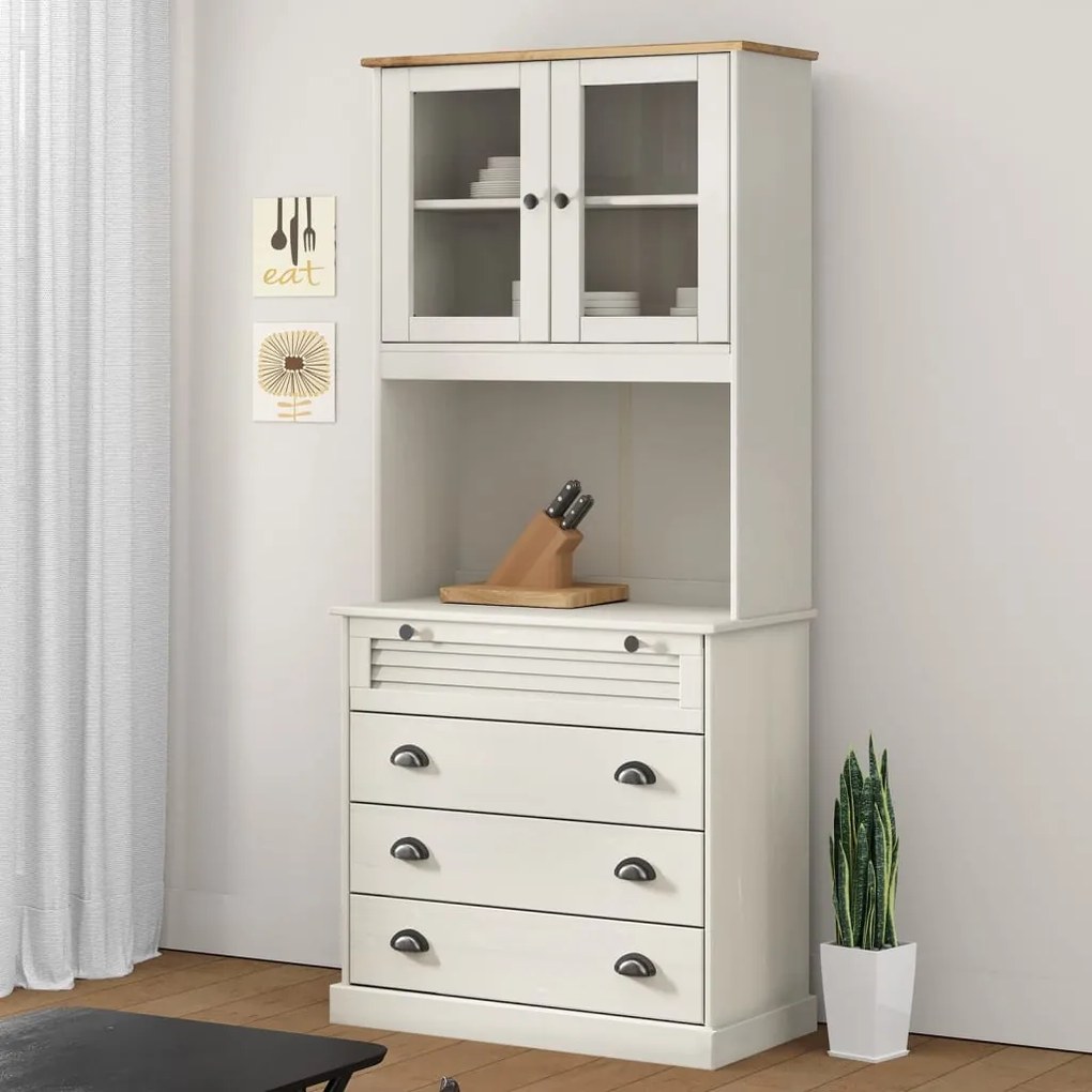 Sonata H Висок шкаф VIGO, бял, 80x40x176 см, бор масив