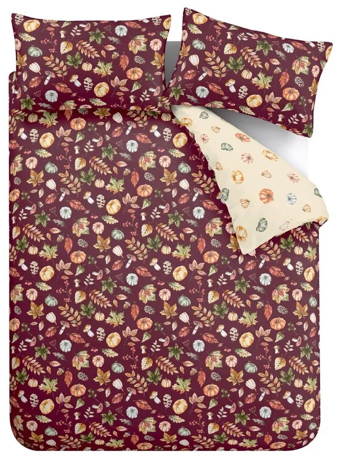 Лилаво единично спално бельо 135x200 cm Autumn Pumpkins – Catherine Lansfield