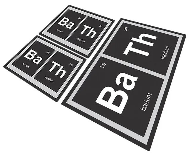 Черни килими за баня в комплект от 3 бр. 60x100 cm Barium – Foutastic