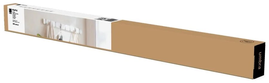 Бяла стенна закачалка от тополово дърво Flip - Umbra