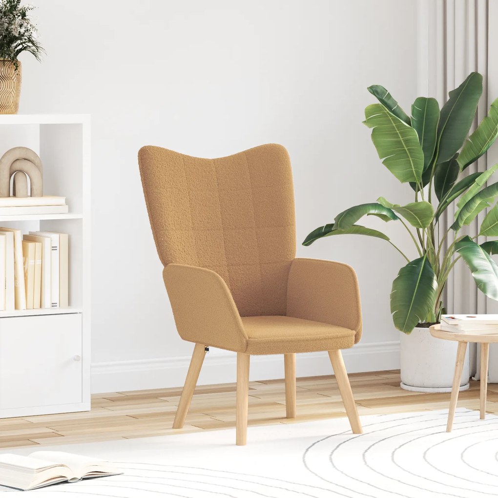 Sonata H Relaxing Chair Бежов къдрав подобен на вълна плат