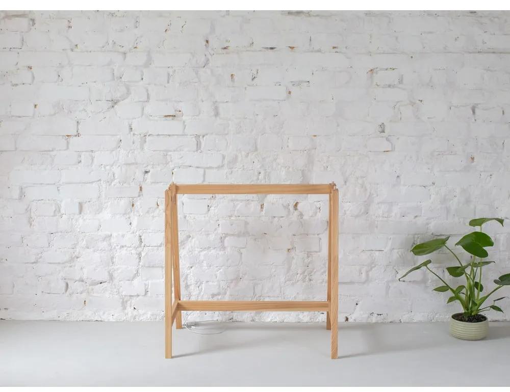 Бяло бюро с основа от ясенова дървесина, дължина 85 cm Luka - Ragaba