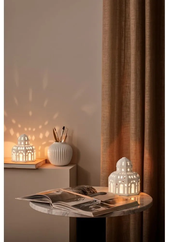 Бял керамичен коледен свещник Lighthouse, ø 12 cm Urbania Lighthouse Glassalen - Kähler Design