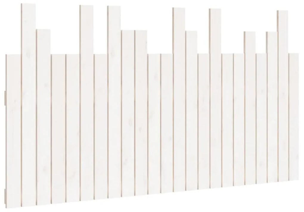 824794 vidaXL Стенна табла за спалня, бяла, 146,5x3x80 см, борово дърво масив