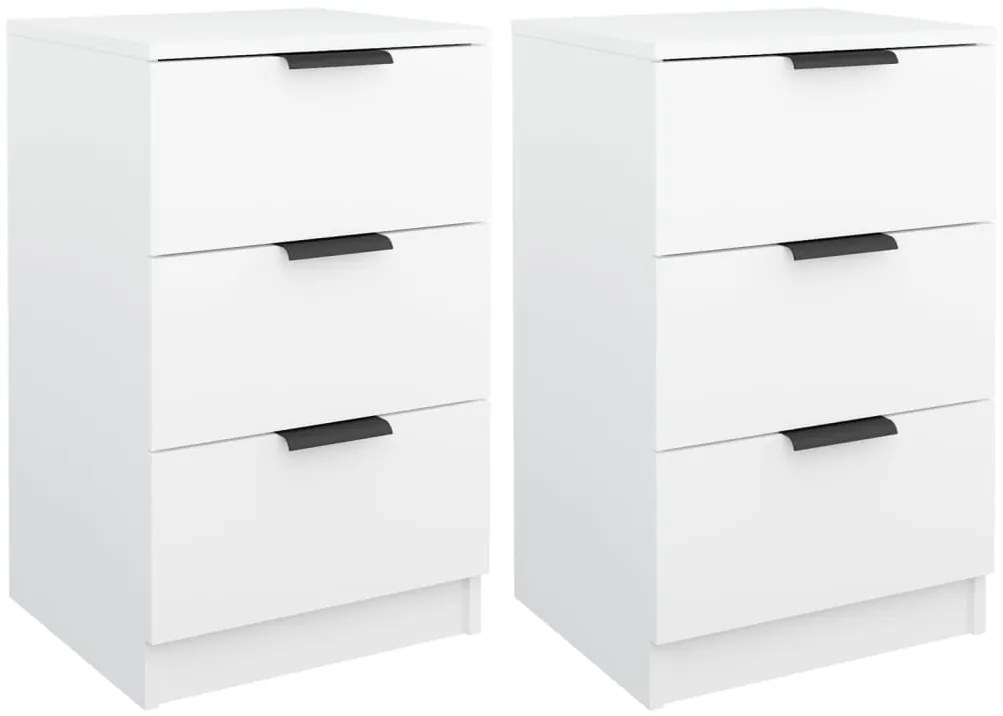 811269 vidaXL Нощни шкафчета, 2 бр, Бял, 40x36x65 см