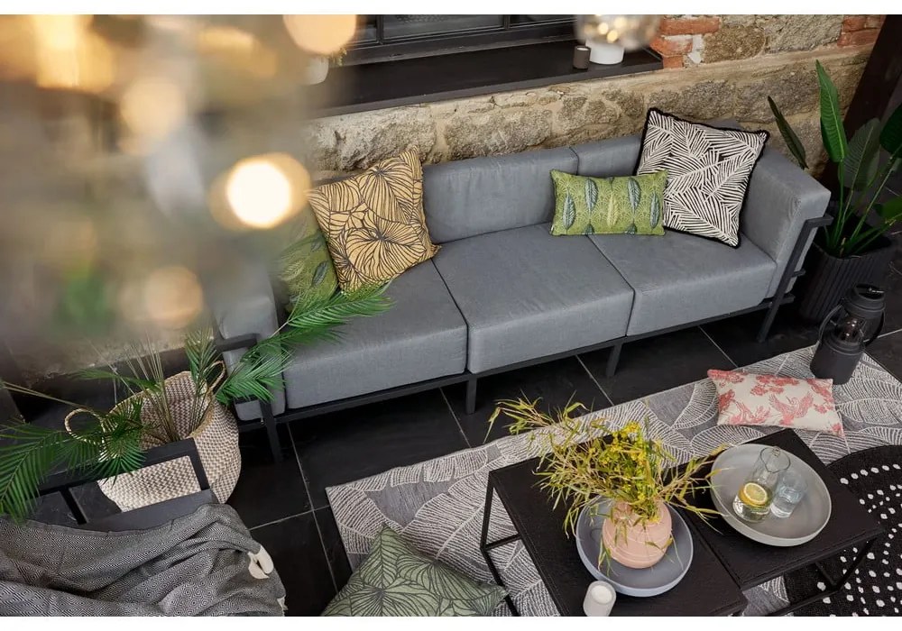 Графитно сив градински диван с три места Bellisima - Bonami Selection