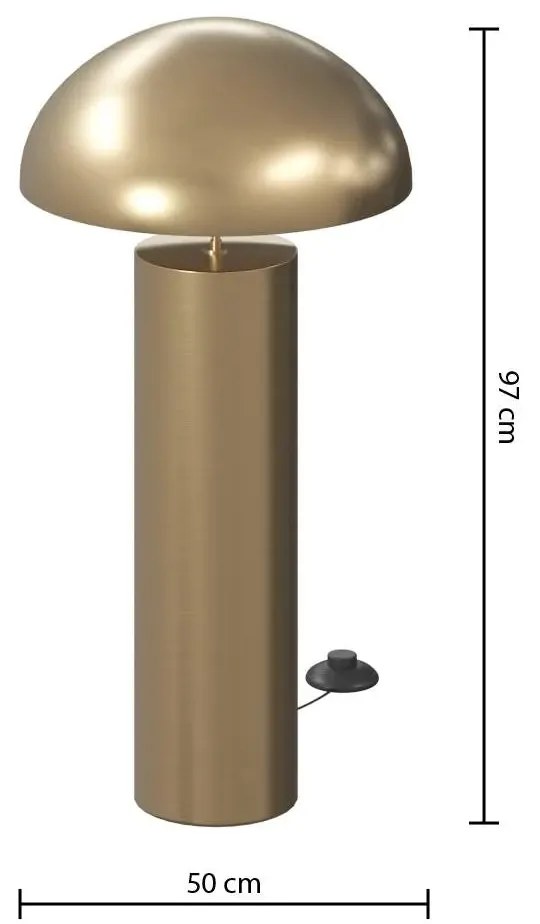 Лампион atmosphera Mushroom Cylinder, Метал, Златен, 97 cm