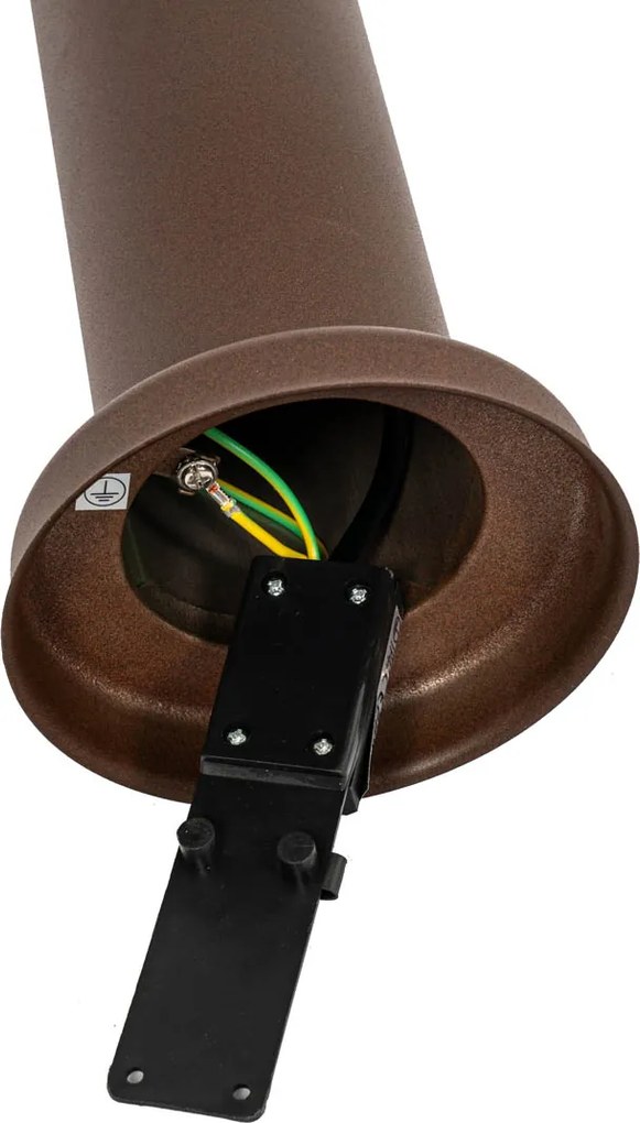 Стълб за външна лампа ръждивокафяв с опал 45 см IP44 - Rox