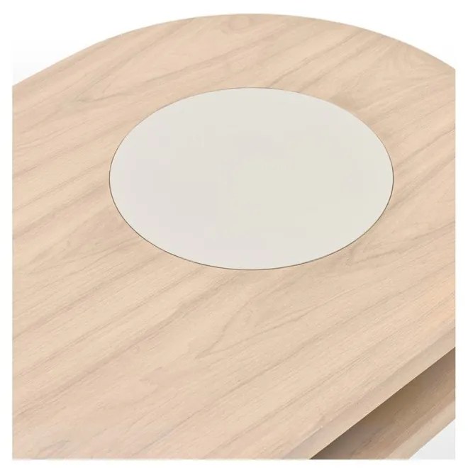 Кремава/в естествен цвят масичка за кафе от декор от ясен 50x120 cm Nori – Teulat