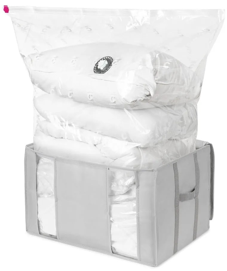 Вакуумна подсилена текстилна кутия за съхранение на дрехи 56x42x33 cm Granit – Compactor