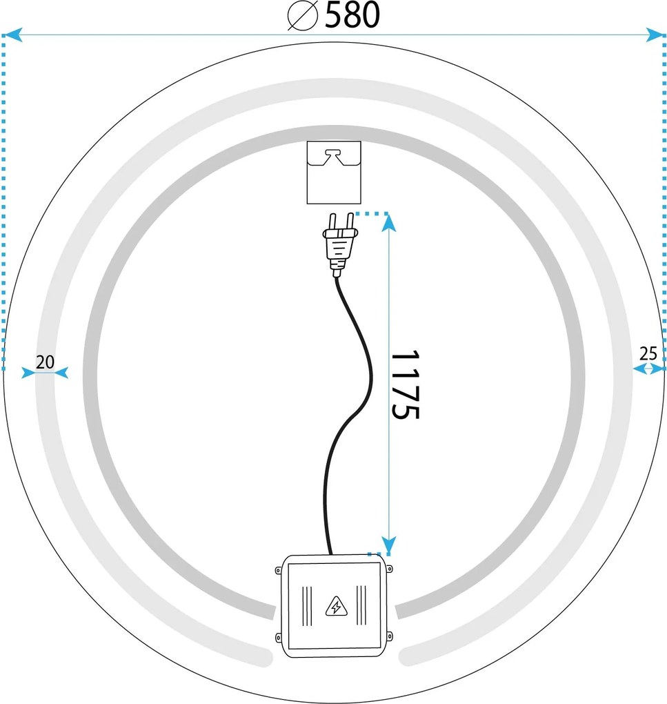 Огледало LED 60cm Modern