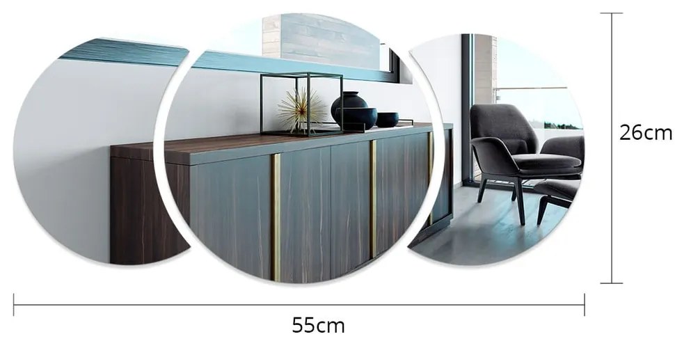Стикер за стена 26x26 cm Half-moon Mirror - Ambiance