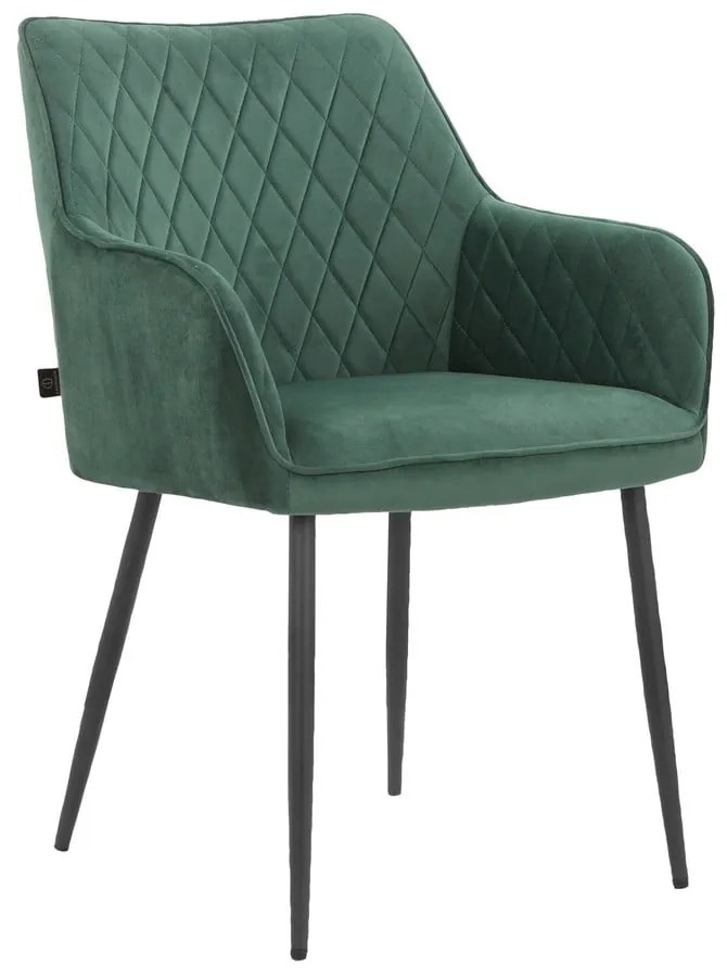 Зелени тапицирани трапезни столове в комплект 2 бр. Elvira – Støraa